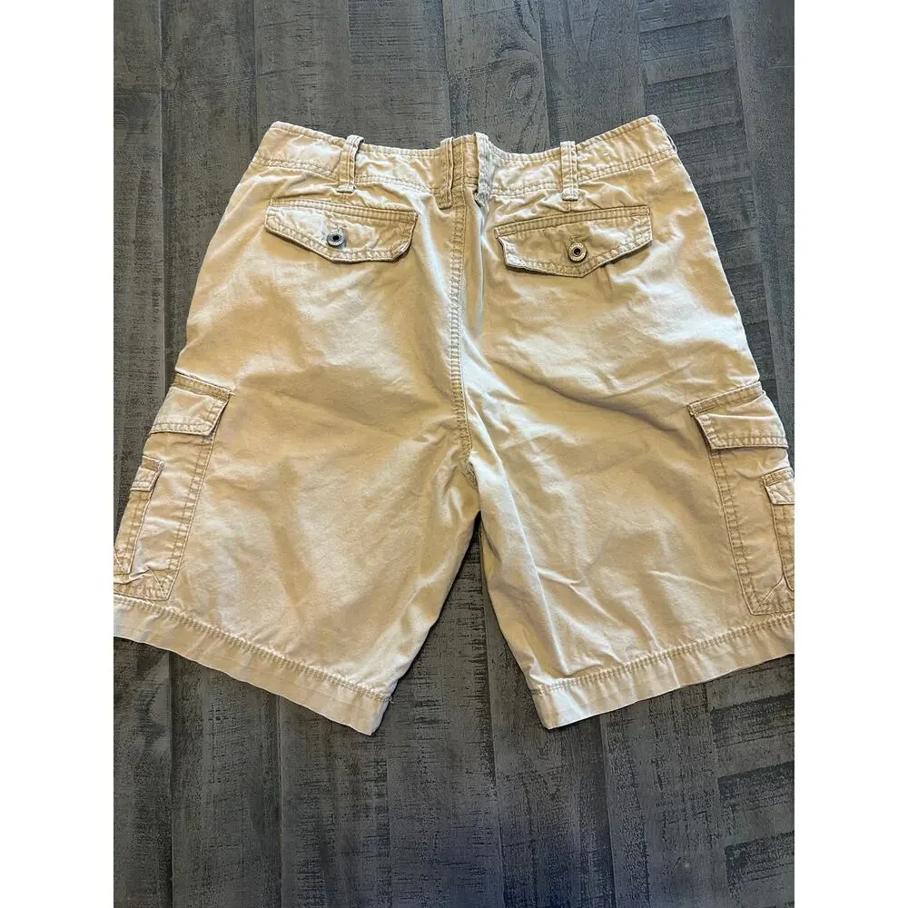 Express Mens 30 Utility Khaki Cargo Shorts Tan Heavy Duty Cotton Gorpcore EUC